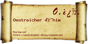 Oestreicher Áhim névjegykártya